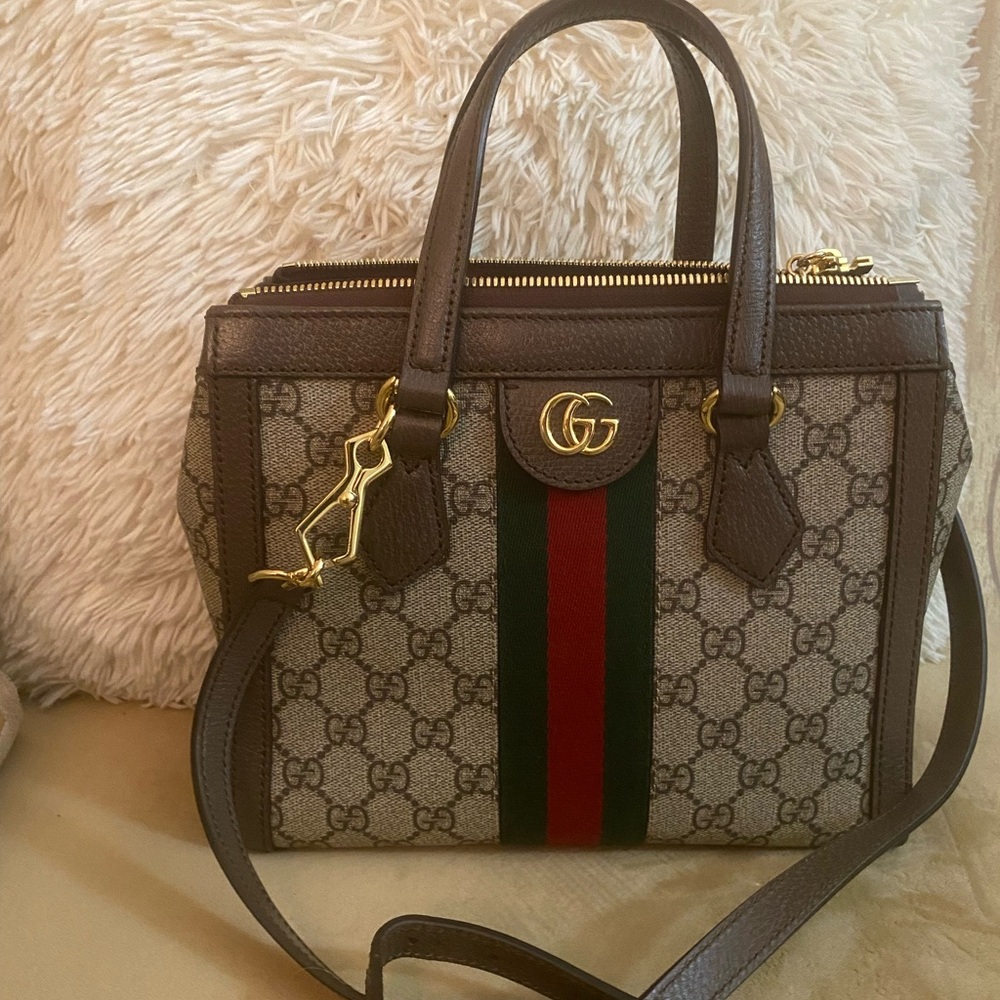 GUCCI Ophidia GG Supreme Monogram Small satchel. - Picture 12 of 14